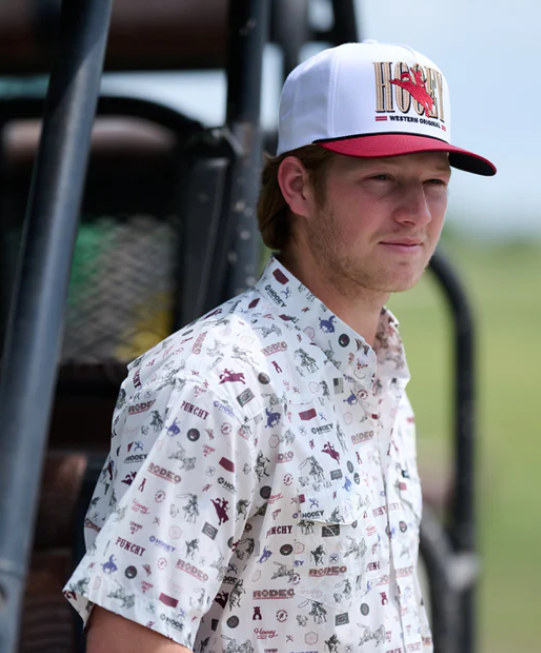 HOOEY Wild Ride Embroidery Logo Trucker Cap, White