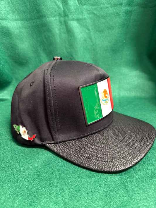 Lamasini Black Metal Mexico Flag Snapback Cap