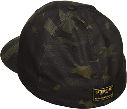 CATERPILLAR Men's Trademark Flexfit Trucker Cap, Night Camo