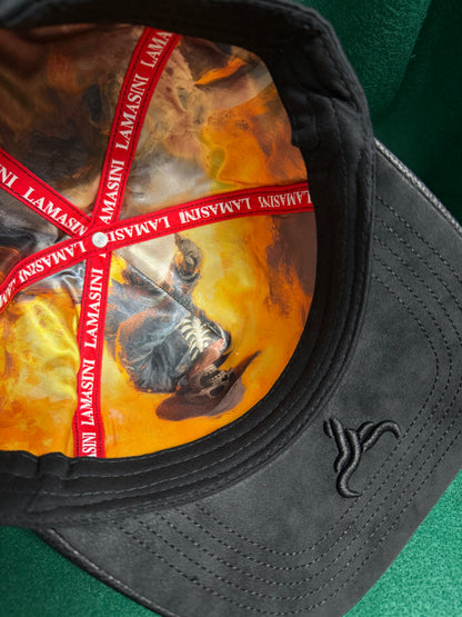 Lamasini Black Skull Cowboy Snapback Cap