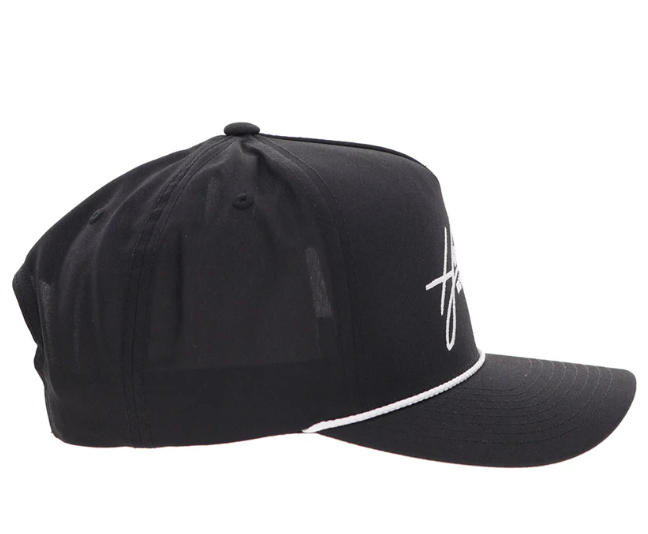 HOOEY Mark Out Cap, Black With White Stitching