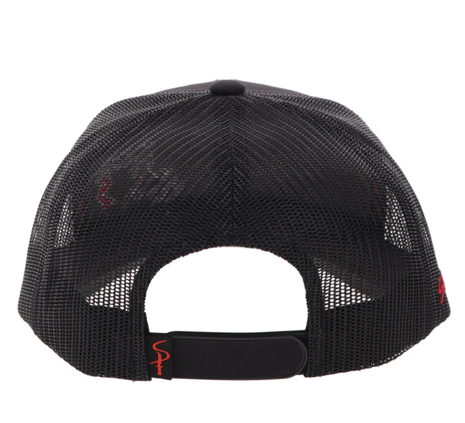 HOOEY Sniper Pig Embroidered Cap, Black With Red