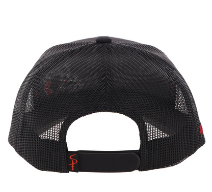HOOEY Sniper Pig Embroidered Cap, Black With Red