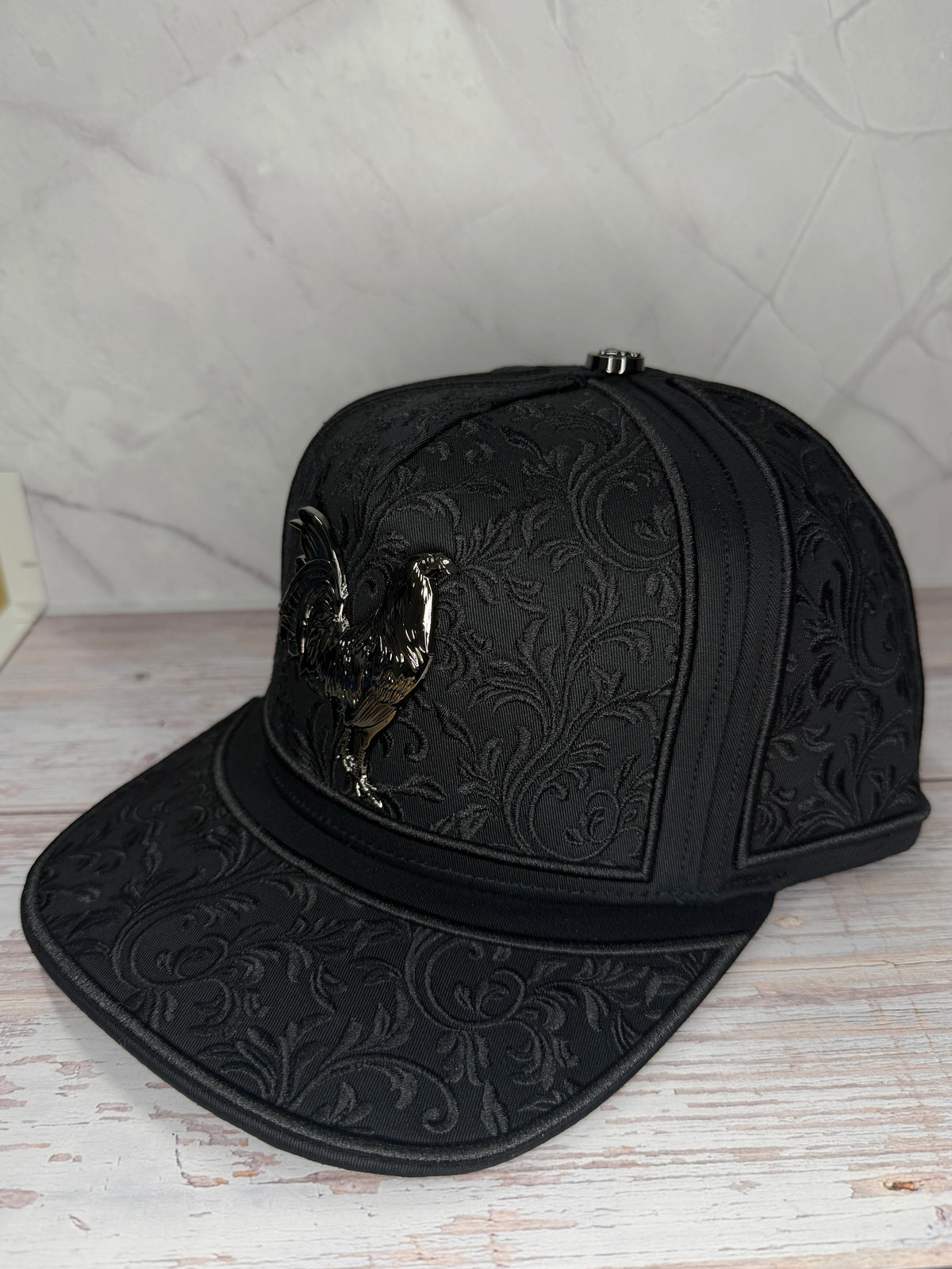 Rooster Embroider Black Cap