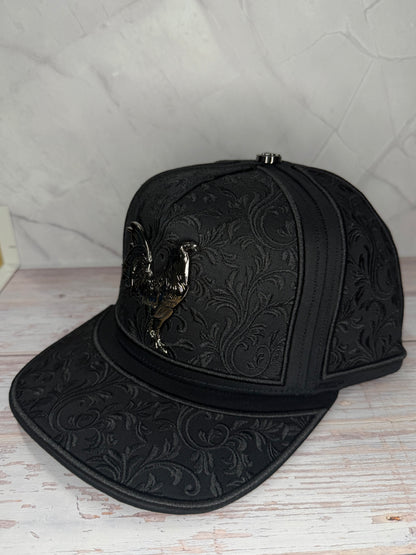 Rooster Embroider Black Cap