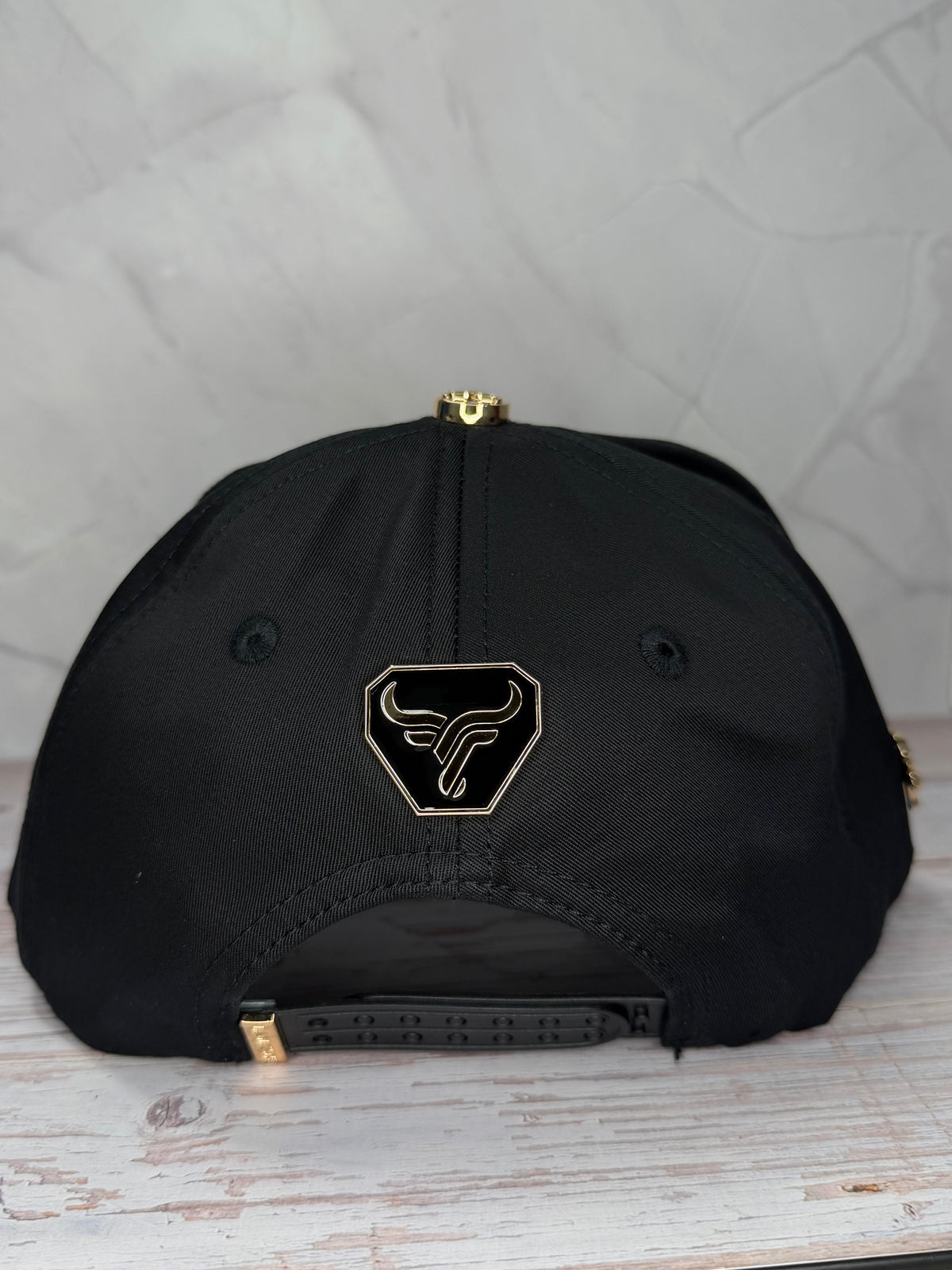 Golden Horse Black Snapback Cap