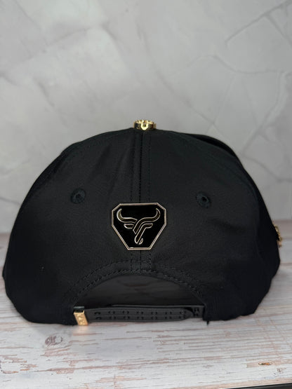 Golden Horse Black Snapback Cap