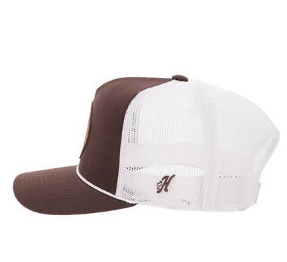 HOOEY Quanah Circle Patch Cap, Brown/ White