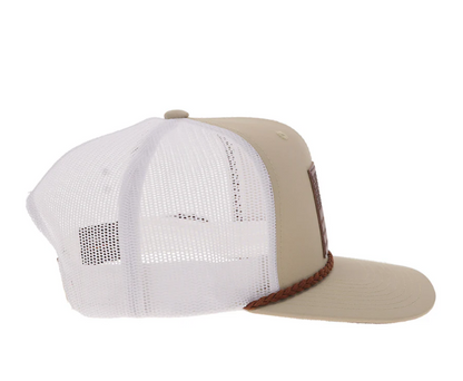 HOOEY Liberty Roper Leather Patch Cap, Tan