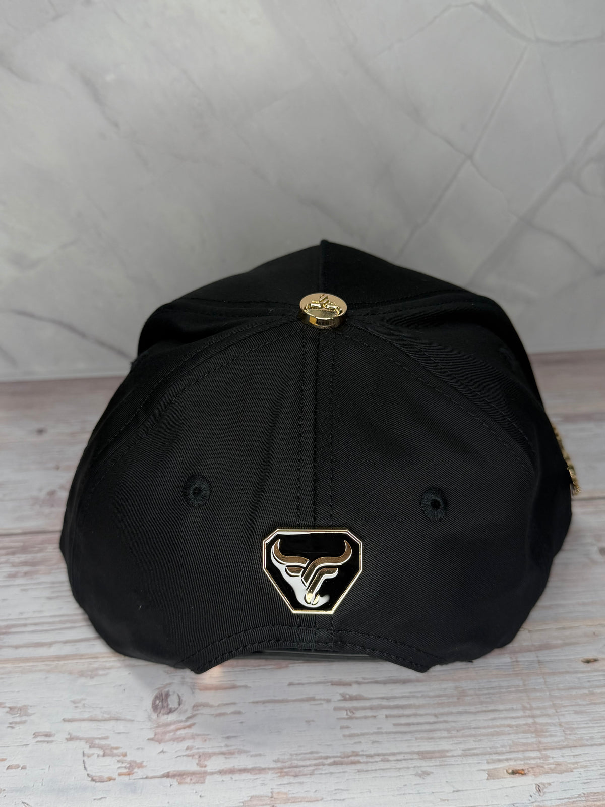 Golden Horse Black Snapback Cap
