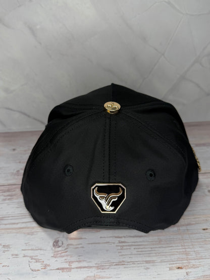 Golden Horse Black Snapback Cap
