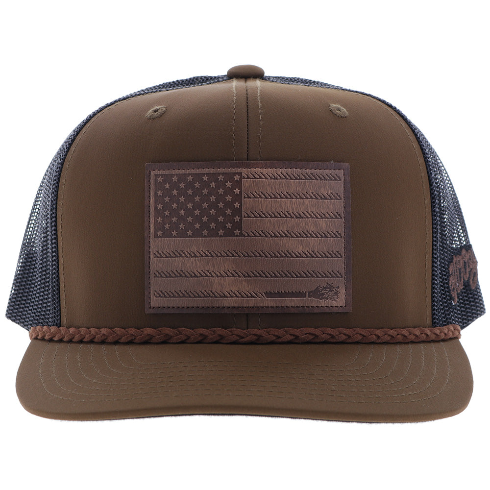 HOOEY Liberty Roper 6-panel Trucker Cap, Brown
