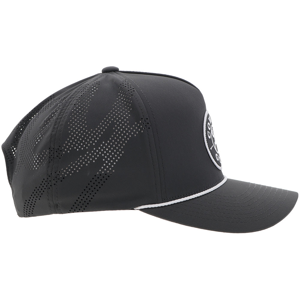 HOOEY Draw Cowboy Golf Patch 5-Panel Trucker Cap, Charcoal
