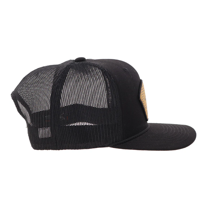 HOOEY Cavvy Punchy With Leather Patch Cap, Black