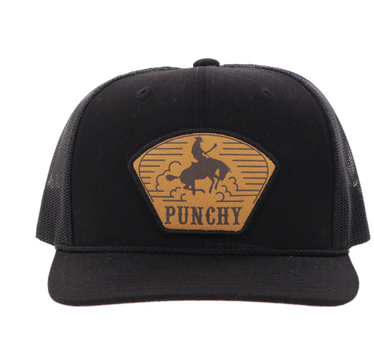 HOOEY Cavvy Punchy With Leather Patch Cap, Black