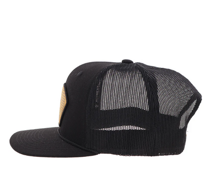 HOOEY Cavvy Punchy With Leather Patch Cap, Black