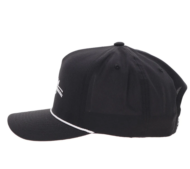 HOOEY Mark Out Cap, Black With White Stitching