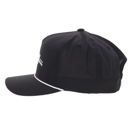 HOOEY Mark Out Cap, Black With White Stitching