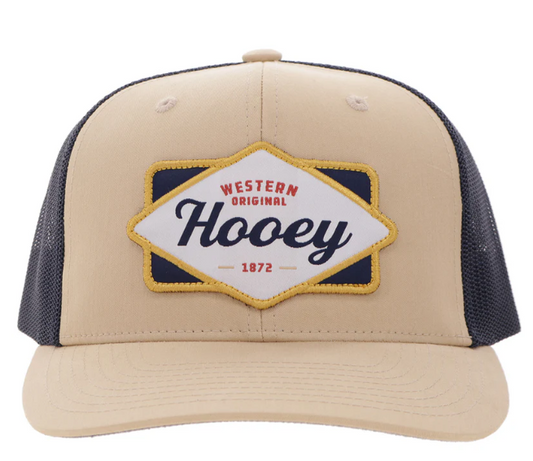 HOOEY Diamond Hooey Patch Cap,Tan/Navy
