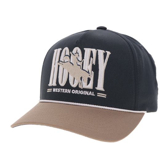 HOOEY Wild Ride Embroidered Logo Cap, Navy/Tan