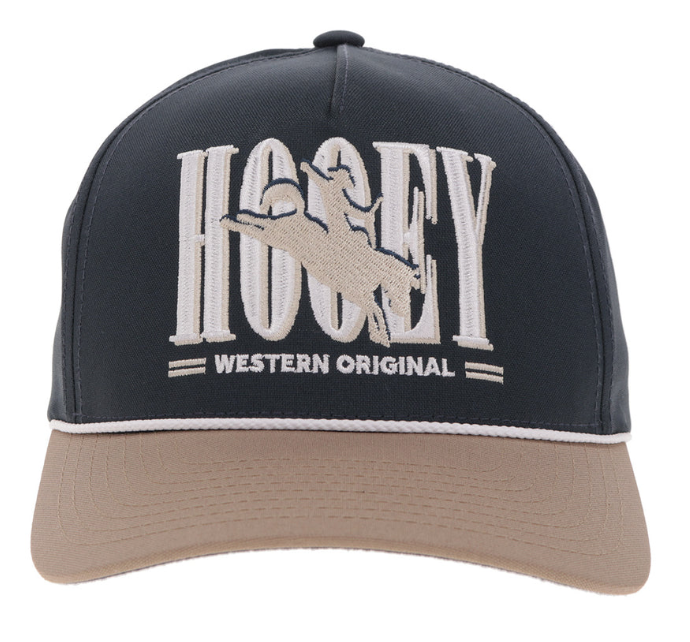 HOOEY Wild Ride Embroidered Logo Cap, Navy/Tan