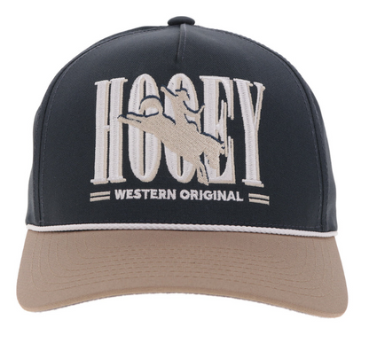HOOEY Wild Ride Embroidered Logo Cap, Navy/Tan