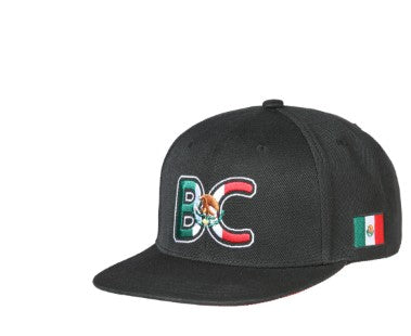EL GENERAL Men's Mexico Flag Color Embroidery Flat Bill Cap