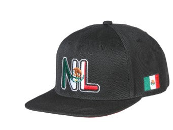 EL GENERAL Men's Mexico Flag Color Embroidery Flat Bill Cap