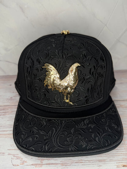 Rooster Embroider Black Cap