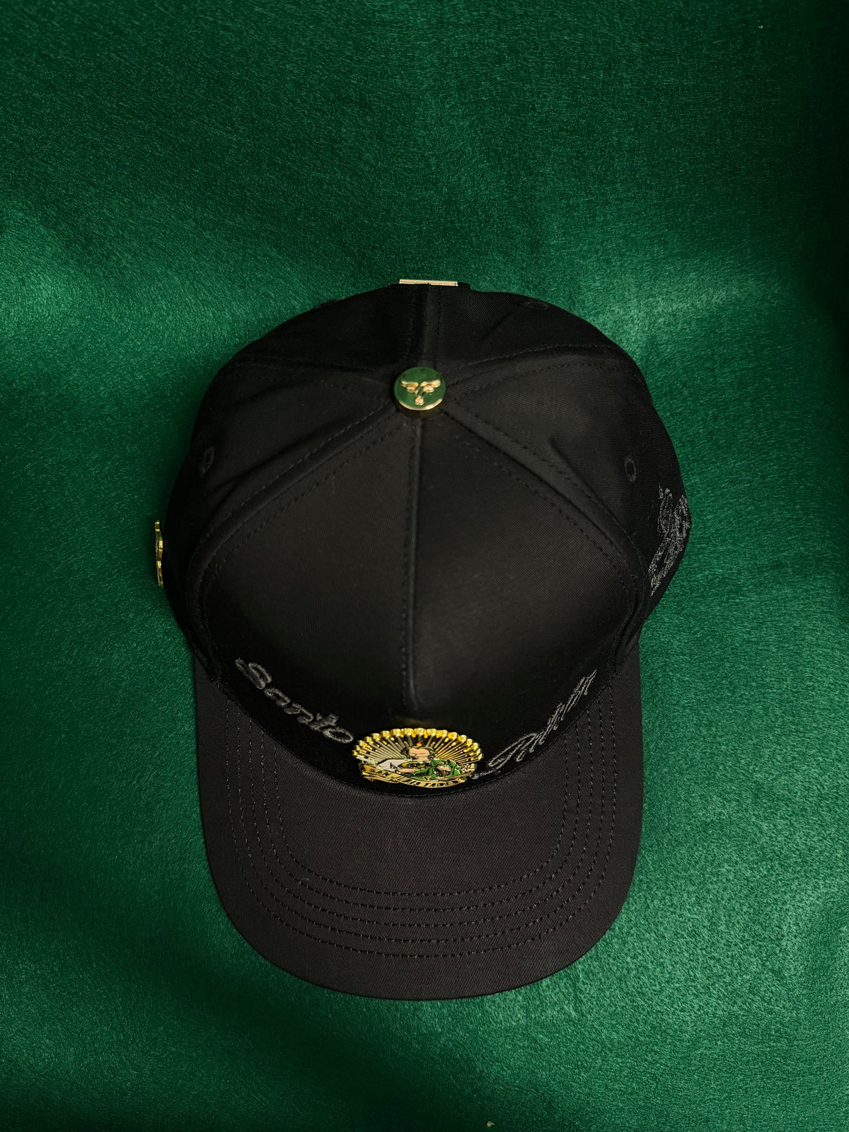 Lamasini Black San Judas Metal Snapback Cap