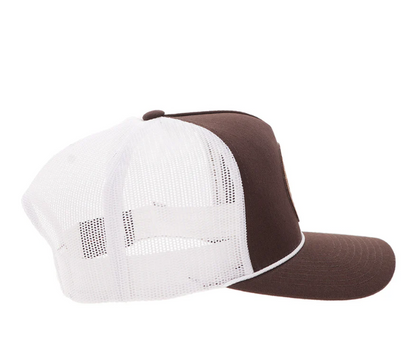 HOOEY Quanah Circle Patch Cap, Brown/ White
