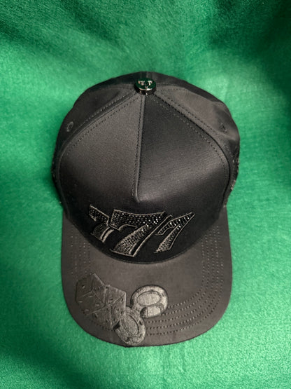 Lamasini Black Lucky 7 Rimestones Snapback Cap