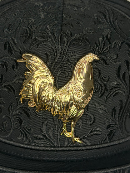 Rooster Embroider Black Cap