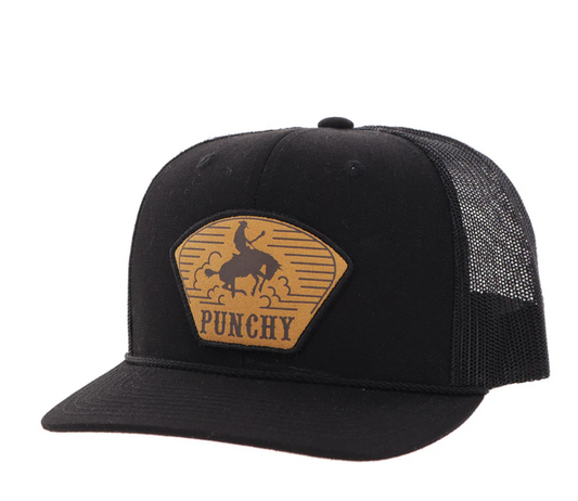 HOOEY Cavvy Punchy With Leather Patch Cap, Black