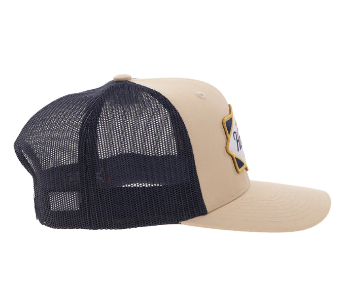 HOOEY Diamond Hooey Patch Cap,Tan/Navy
