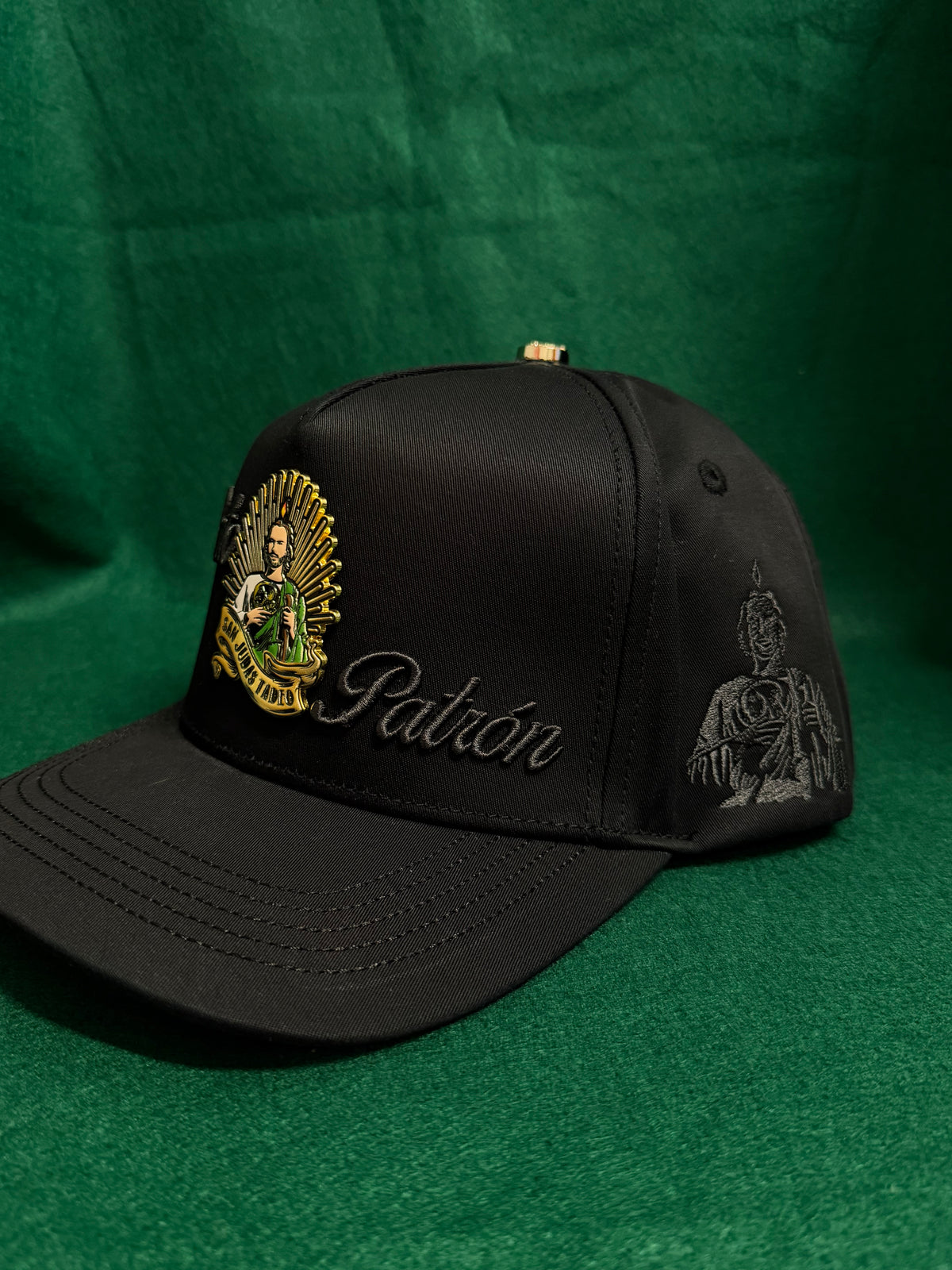 Lamasini Black San Judas Metal Snapback Cap