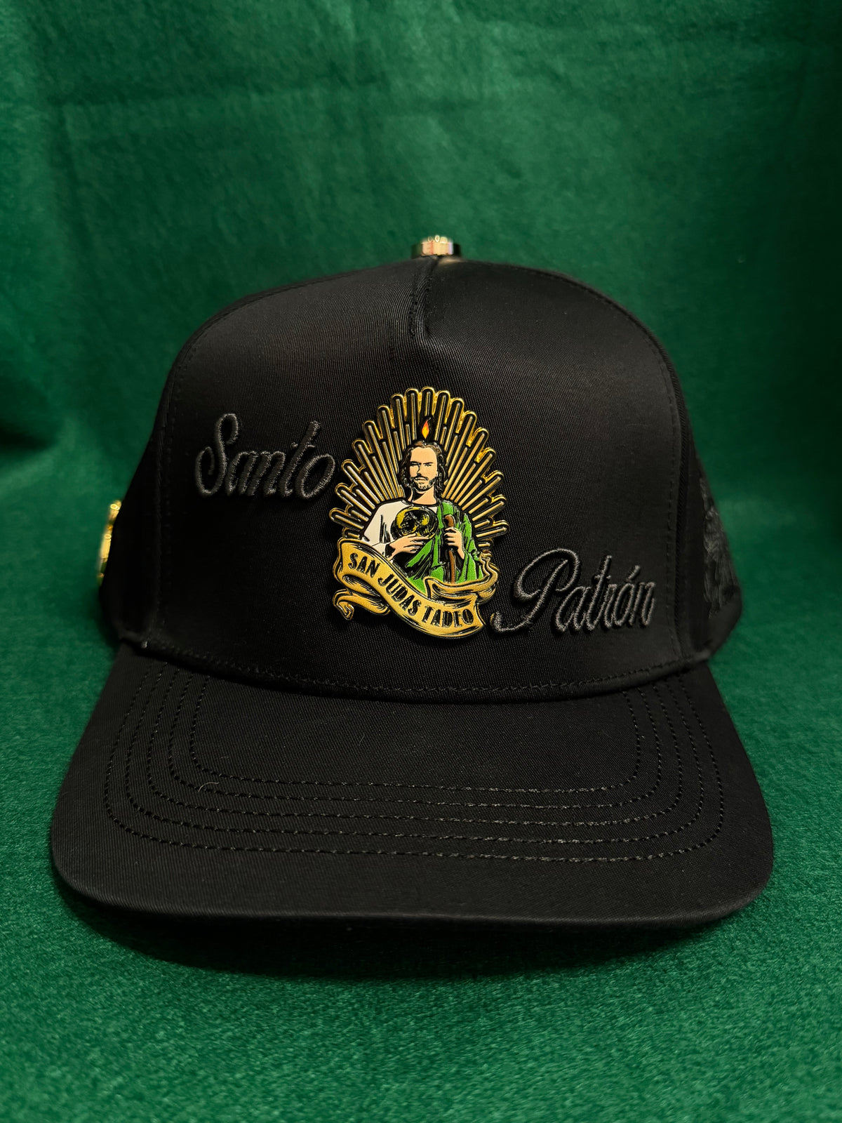 Lamasini Black San Judas Metal Snapback Cap