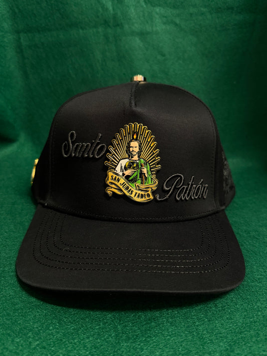 Lamasini Black San Judas Metal Snapback Cap