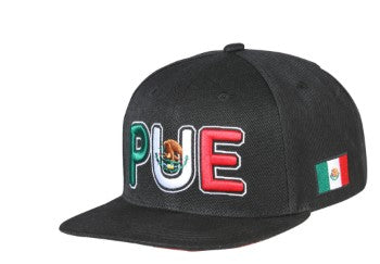 EL GENERAL Men's Mexico Flag Color Embroidery Flat Bill Cap
