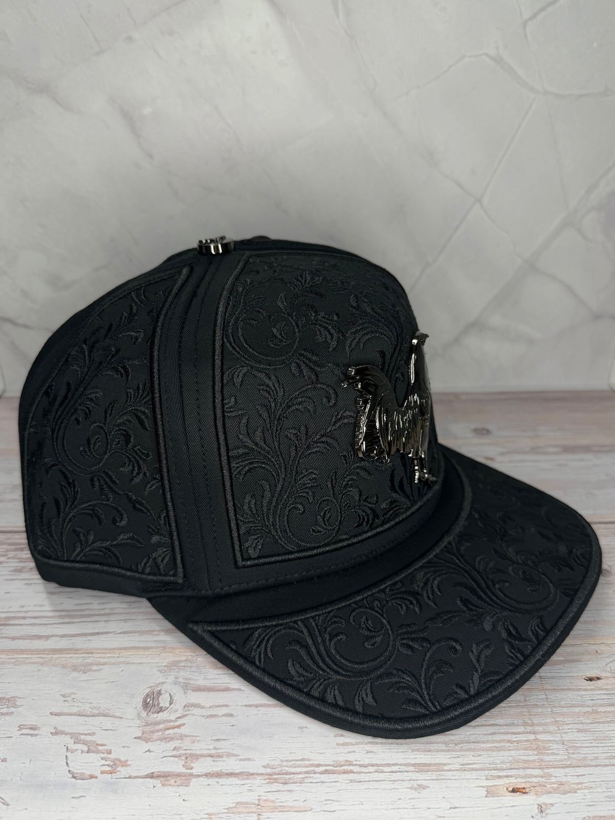 Rooster Embroider Black Cap