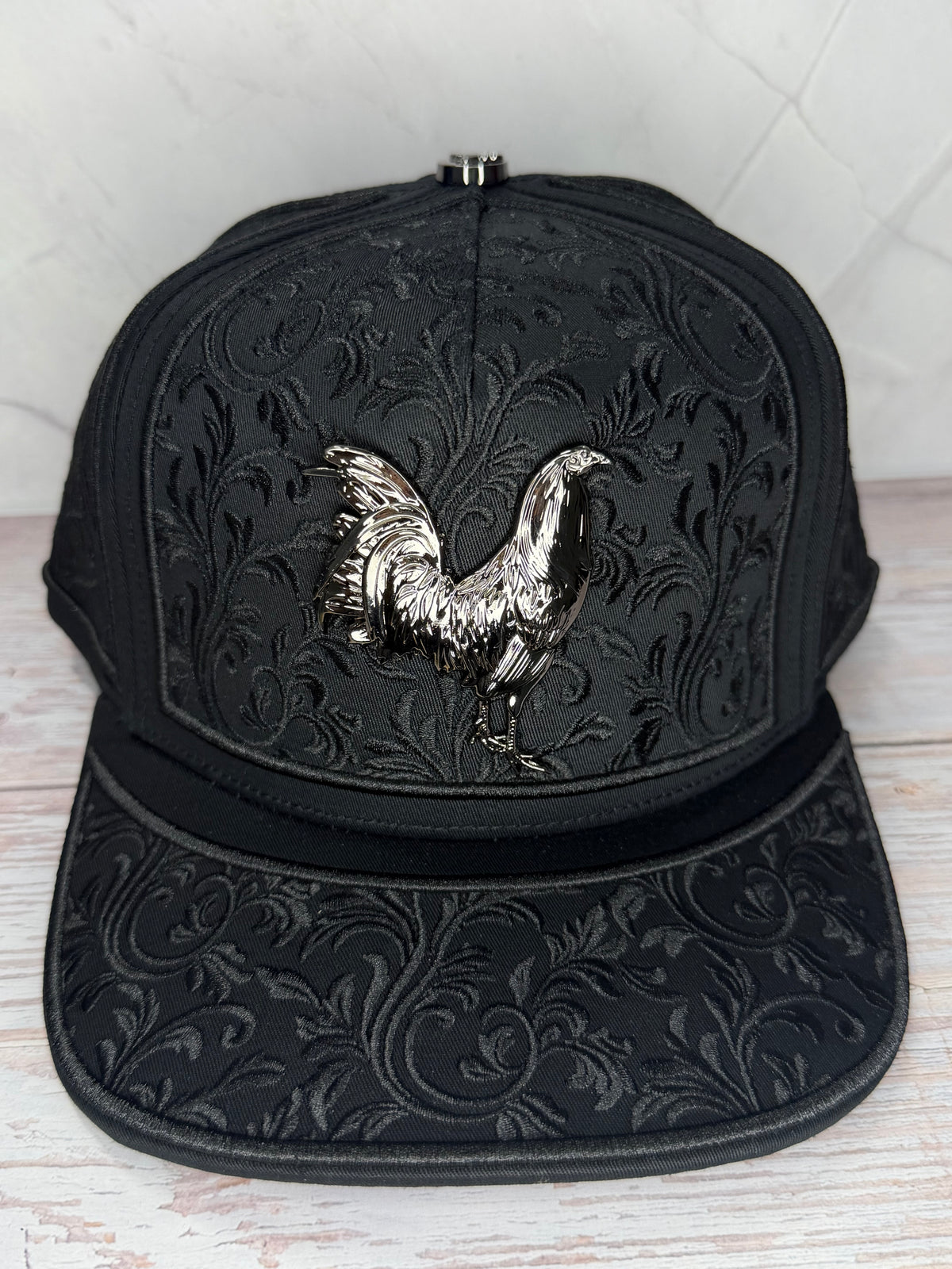 Rooster Embroider Black Cap