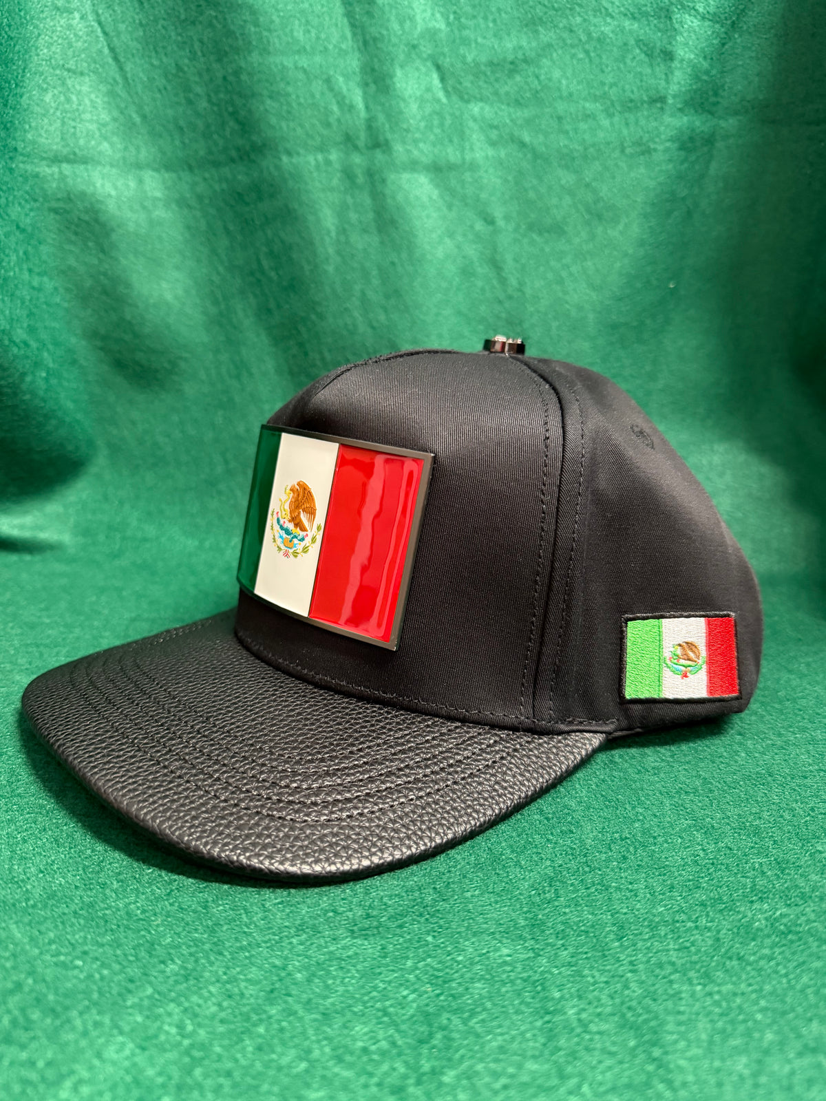 Lamasini Black Metal Mexico Flag Snapback Cap