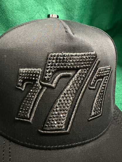 Lamasini Black Lucky 7 Rimestones Snapback Cap