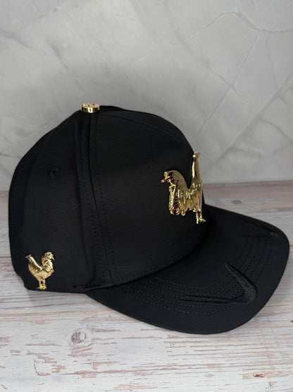 Golden Rooster Black Snapback Cap