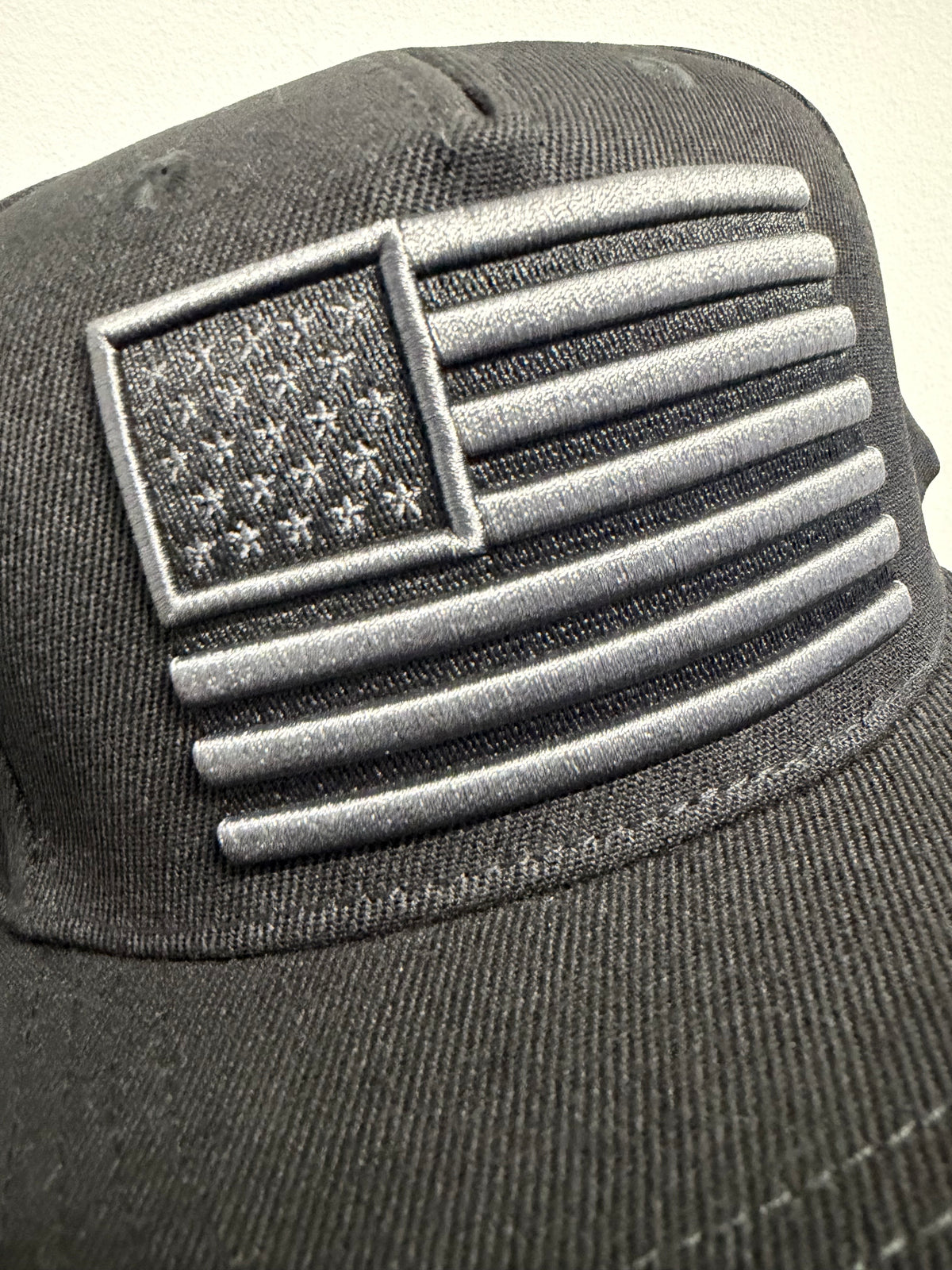 EL GENERAL USA Flag Embroidered Cap, Black
