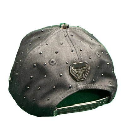 Lamasini Black Rhinestone Virgen de Guadalupe Snapback Cap