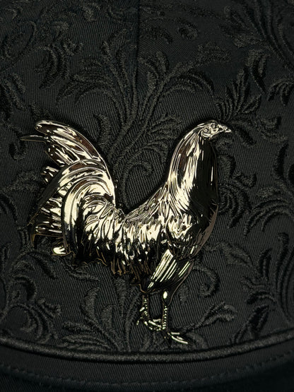 Rooster Embroider Black Cap