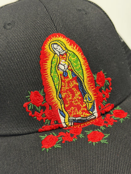 EL GENERAL Virgen De Guadalupe Cap, Black