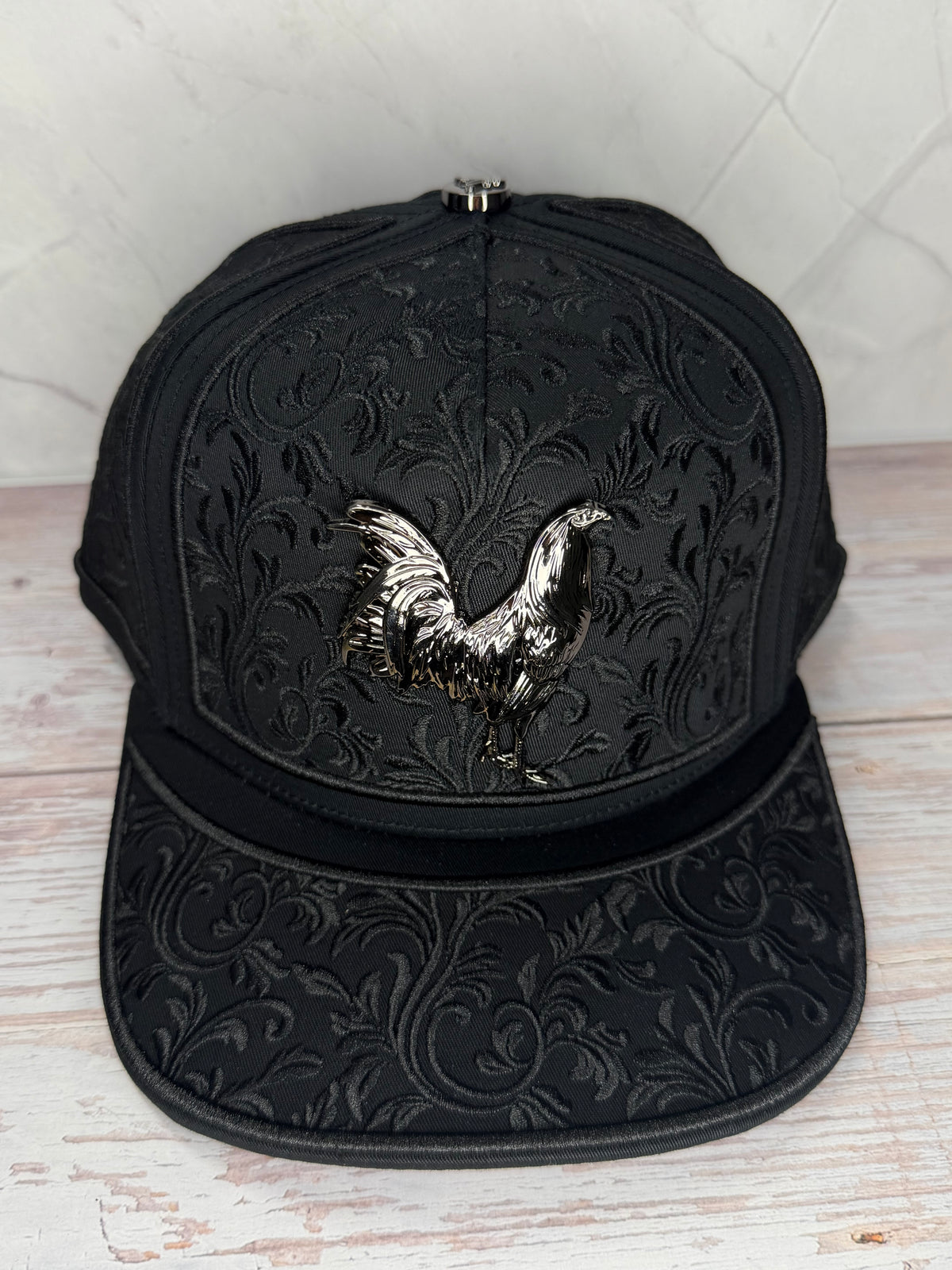 Rooster Embroider Black Cap