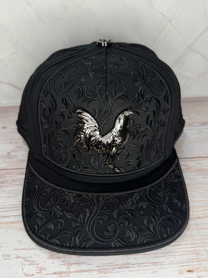 Rooster Embroider Black Cap